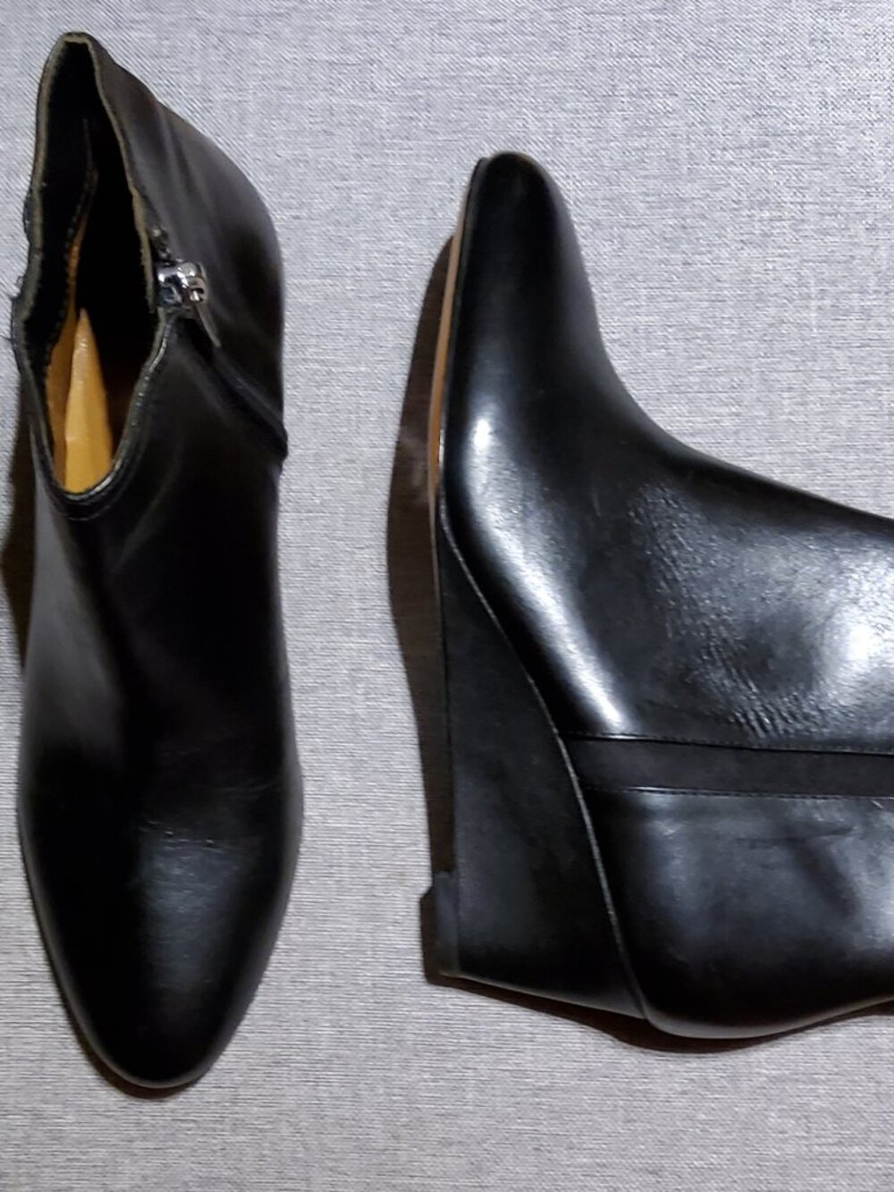 NEW Coach Maya Leather Wedge Ankle Bootie Black Size 6B - Picture 3 of 7